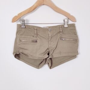 Bluenotes Women's Cheeky Denim Shorts in Green Size 1 Cotton Gorpcore